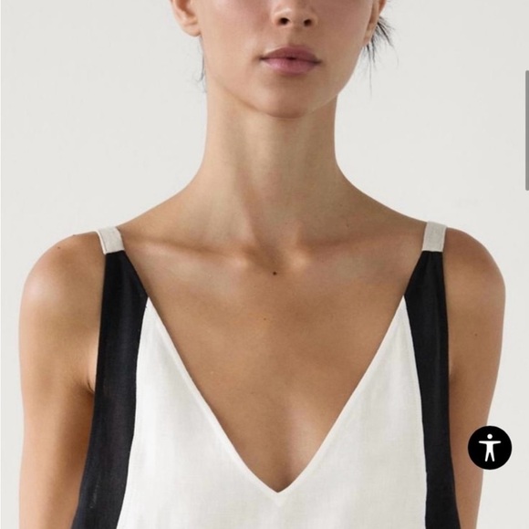 Zara - Massimo Dutti Black and White Maxi Dress - Picture 3 of 8